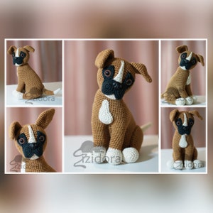 PATTERN (English Only):  Boxer Puppy - crochet dog, crochet puppy, crochet boxer dog, amigurumi dog - Instant PDF Download