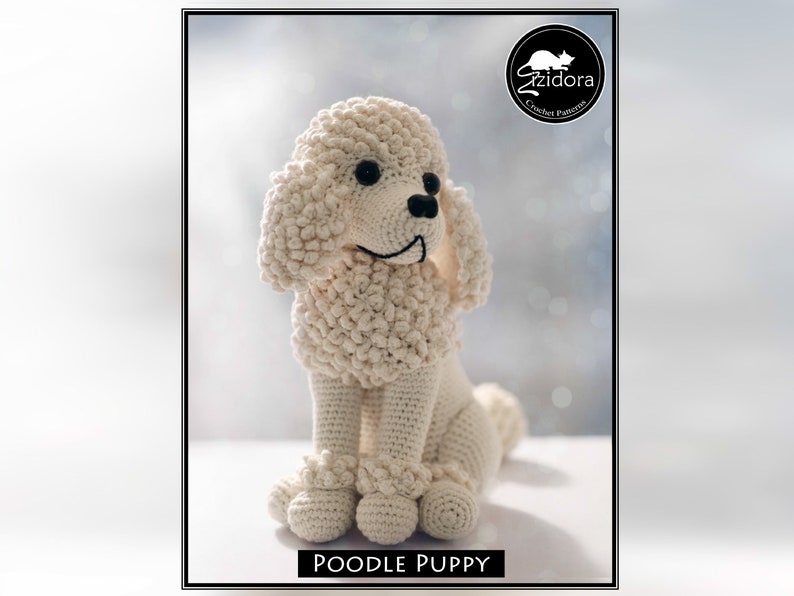 PATTERN English Only: Poodle Puppy crochet dog, crochet puppy, crochet Poodle Puppy, amigurumi poodle dog Instant PDF Download Bild 1