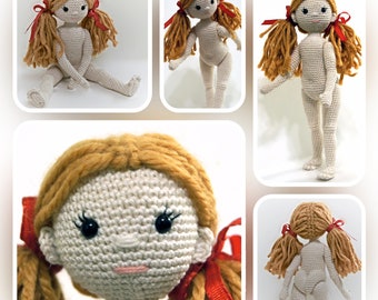 PATTERN (English Only): The Zizidora Doll - crochet doll, amigurumi girl, amigurumi doll, crochet jointed doll - Instant PDF Download