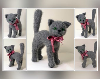 PATTERN (English Only):  Fuzzy Little Kitten - crochet cat, crochet kitten, amigurumi cat - Instant PDF Download