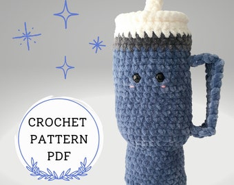 Water Bottle Crochet Pattern | Amigurumi Water Bottle | Tumbler Crochet Pattern | Easy Crochet Pattern | Amigurumi Crochet Pattern