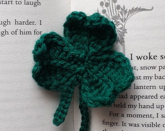 Marque-page Shamrock | Marque-page au crochet| Marque-page trèfle au crochet | Marque-page Cottagecore