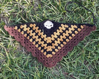 Moth Crochet Bandana | Hair Bandana | Crochet Triangle Hair Bandana | Bojo Hair Scarf