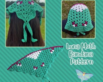 Luna Moth Bandana Crochet Pattern