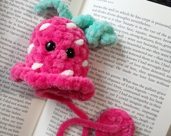 Strawberry Ghost Bookmark | Crochet Ghost | Crochet Bookmark | Creepy Cute