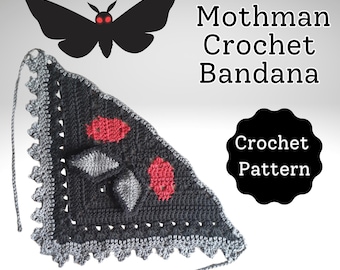 Patrón de pañuelo de ganchillo de Mothman en PDF