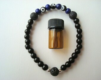 Evil Eye Essential Oil Diffuser Bracelet, Evil Eye Protection, Aromatherapy Bracelet, Essential Oil Bracelet, Diffuser, Evil Eye Bracelet
