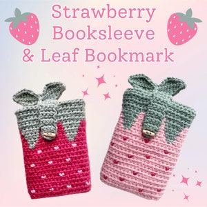 Einzigartiges Geschenk | Strawberry eReader oder Buch gehäkelte Hülle | Bücherwurm Geschenk