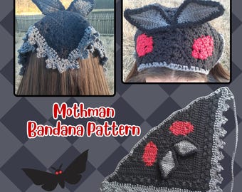 Mothman Crochet Bandana Pattern PDF