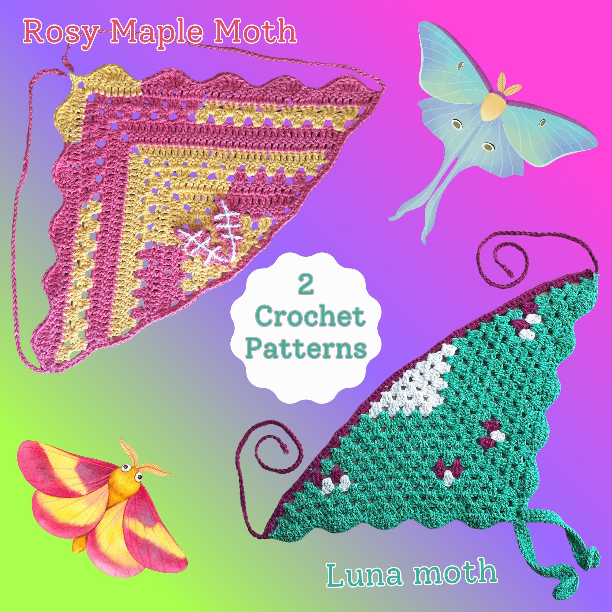 37 Moth Crochet Patterns for Amigurumi, Wearables, and Whimsical Home Decor 27 Rosy Maple Moth