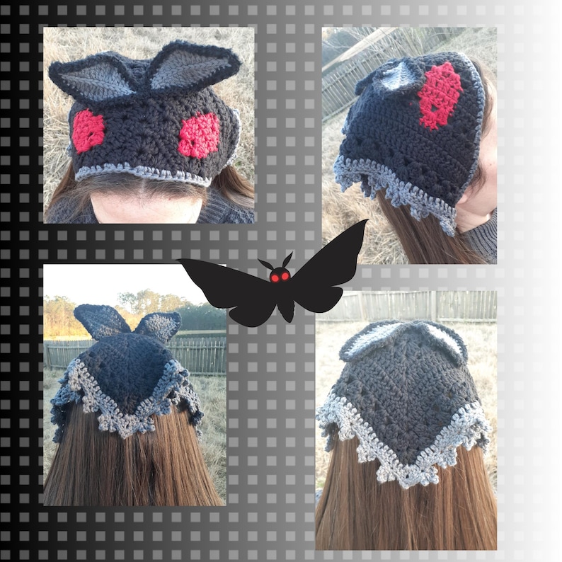 Mothman Crochet Hair Bandana image 2