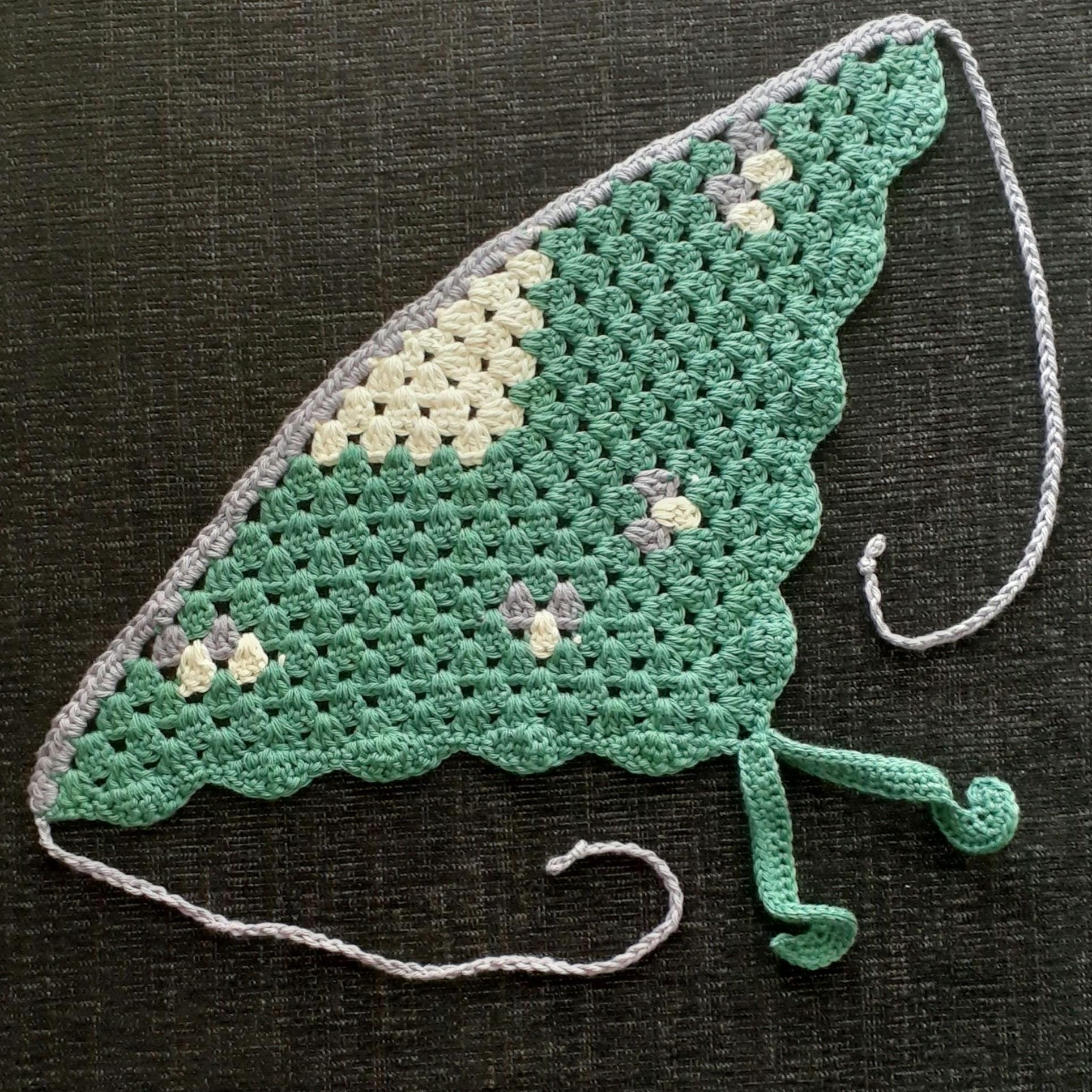 Handmade Crocheted Luna Moth Bandana – One Of A Kind 2 Moth Bandana Crochet Patterns: Luna & Death main image 2