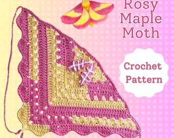 Rosy Maple Moth Bandana Crochet Pattern PDF