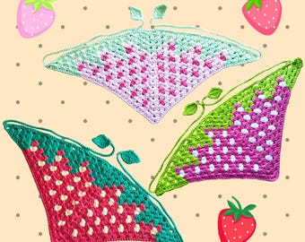 Strawberry Crochet Bandana Hair Scarf