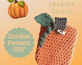 Pumpkin eReader Cover Crochet Pattern | Book Sleeve