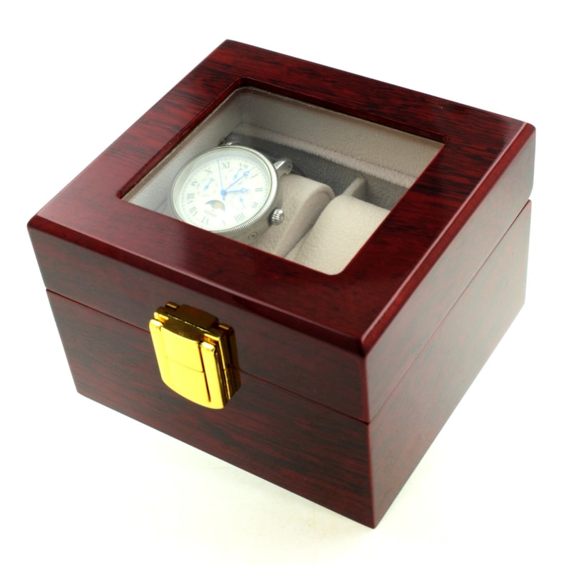 Luxury style wooden watch case. Storage box 1 to 12 watches. Gift box. Pour 2 montres