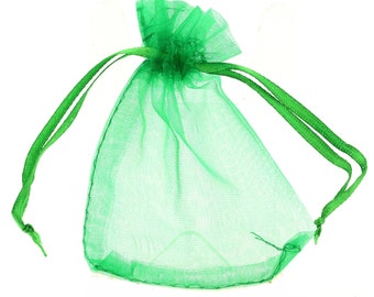 Organza gift bags. Emerald green color. 10/20/50/100PCS. Organza jewelry pouches. Wedding party gift. Bag of candy.