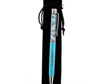 Larimar mineral stone pen from the Dominican Republic. Color of your choice