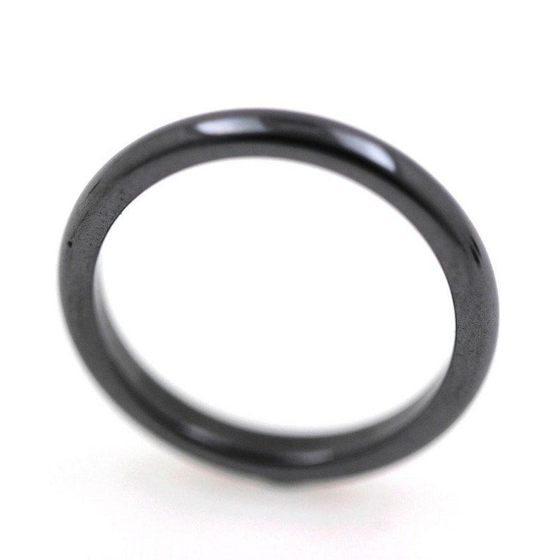 Ring Hematite round 3 mm. Gift for woman, man, couple. 