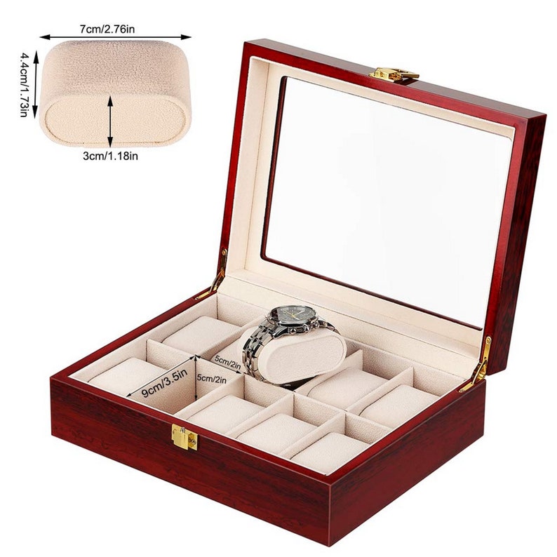 Luxury style wooden watch case. Storage box 1 to 12 watches. Gift box. image 4