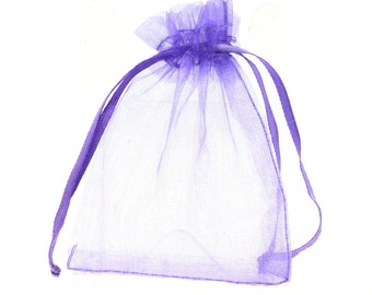 Sacs-cadeaux Organza. Couleur Lavande. 10/20/50/100 PCS. Pochettes Organza bijoux. Cadeau fête de mariage. Sac de bonbons.