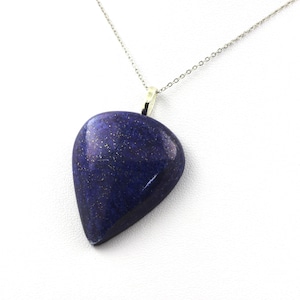 Lapis Lazuli Necklace. 76.98 cents. Pear shape. Original natural stone pendant. Mineral jewelry.