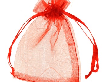 Bolsas de regalo de organza. Color rojo. 20/50/100 UDS. Bolsas de joyería de organza. Regalo de fiesta de boda. Bolsa de dulces.