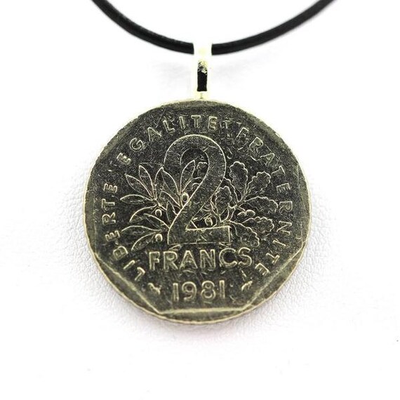 Pendentif Collier Pièce de Monnaie Authentique France Etsy France