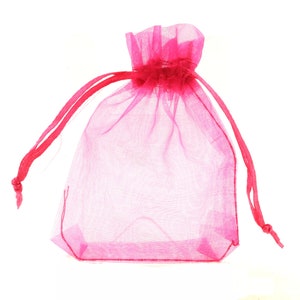 Sacchetti regalo in organza – Colore fucsia – 10/20/50/100 PCS – Sacchetti per gioielli – Regalo per matrimoni – Sacchetto dolci