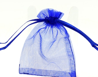 Bolsas de regalo de organza. Color Azul real. 10/20/50/100 UDS. Bolsas de joyería de organza. Regalo de fiesta de boda. Bolsa de dulces.