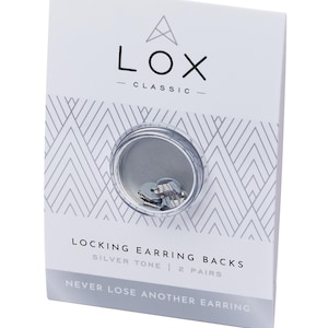 LOX secure clasp Earrings. Lifetime warranty. Never lose your earrings again!