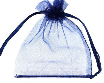 Organza gift bags. Navy blue color. 10/20/50/100PCS. Organza jewelry pouches. Wedding party gift. Bag of candy.