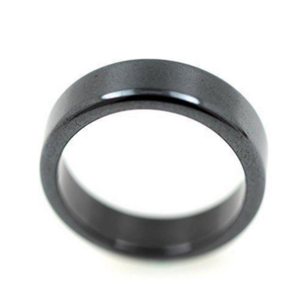 Hematite ring 6 mm. Gift for woman, man, couple.