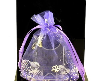 Bolsas de regalo de organza. Patrón de mariposa color lavanda. 10/20/50/100 UDS. Bolsas de joyería de organza. Regalo de fiesta de boda.