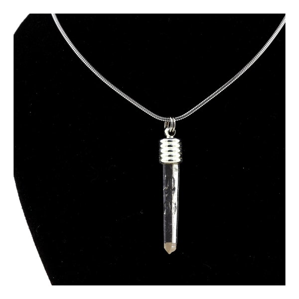 Rock crystal Quartz necklace. 8.73 cents. La Gardette Mine, Isère, France. Original natural stone pendant. Mineral jewelry.