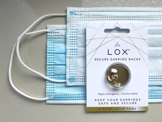 SILVER ANTI ALLERGY /& FACEMASK FRIENDLY 4 Lox Locking Earring Backs Butterfly