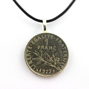 France 1 franc Semeuse coin necklace