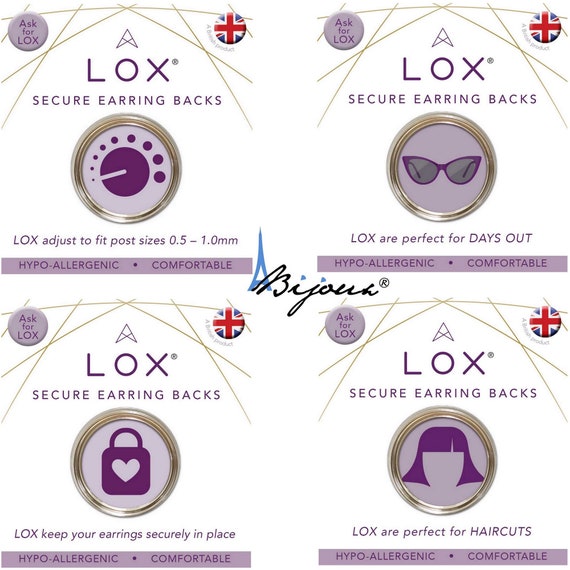 4 Lox Secure Locking Earring Backs Gold Tone Lifetime Etsy
