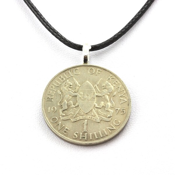 Kenya coin necklace 1 shilling Jomo Kenyatta