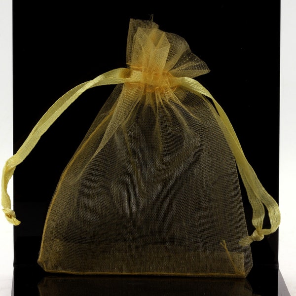 Organza-Geschenktüten. Goldfarbe. 10/20/50/100 Stück. Schmuckbeutel aus Organza. Geschenk zur Hochzeit. Tasche voller Süßigkeiten.