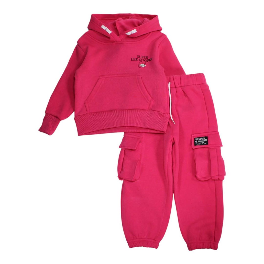 Jogging Fille Lee Cooper Fuchsia - Survêtement Enfant 2 à 10 Ans, Neuf Avec étiquettes
