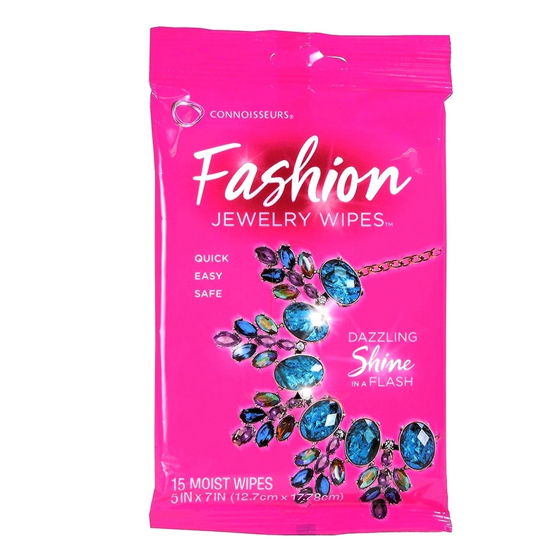 Lingette nettoyante pour Bijoux fantaisie. 15 Lingettes. Connoisseurs Fashion Wipes. Réf : SKU006864 image 1