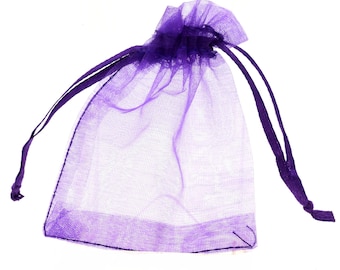 Organza gift bags. Purple color. 10/20/50/100PCS. Organza jewelry pouches. Wedding party gift. Bag of candy.