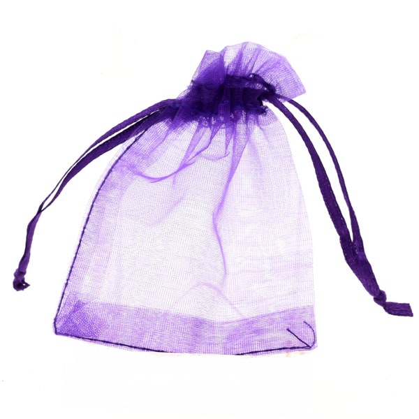 Sacs-cadeaux Organza. Couleur Violet. 10/20/50/100 PCS. Pochettes Organza bijoux. Cadeau fête de mariage. Sac de bonbons.