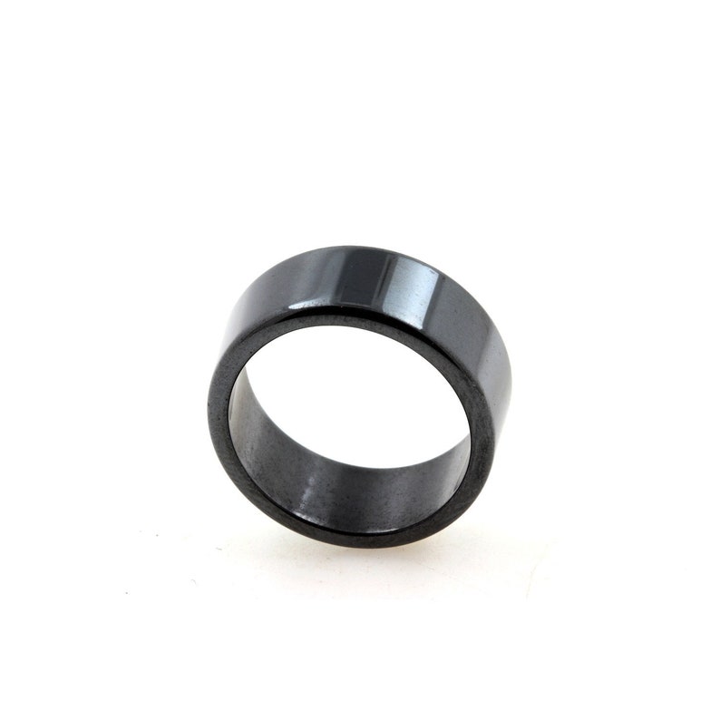 Hematite ring 10 mm. Gift for him. Gift for her. Couple ring. Women's ring. Men's ring. Stone ring 