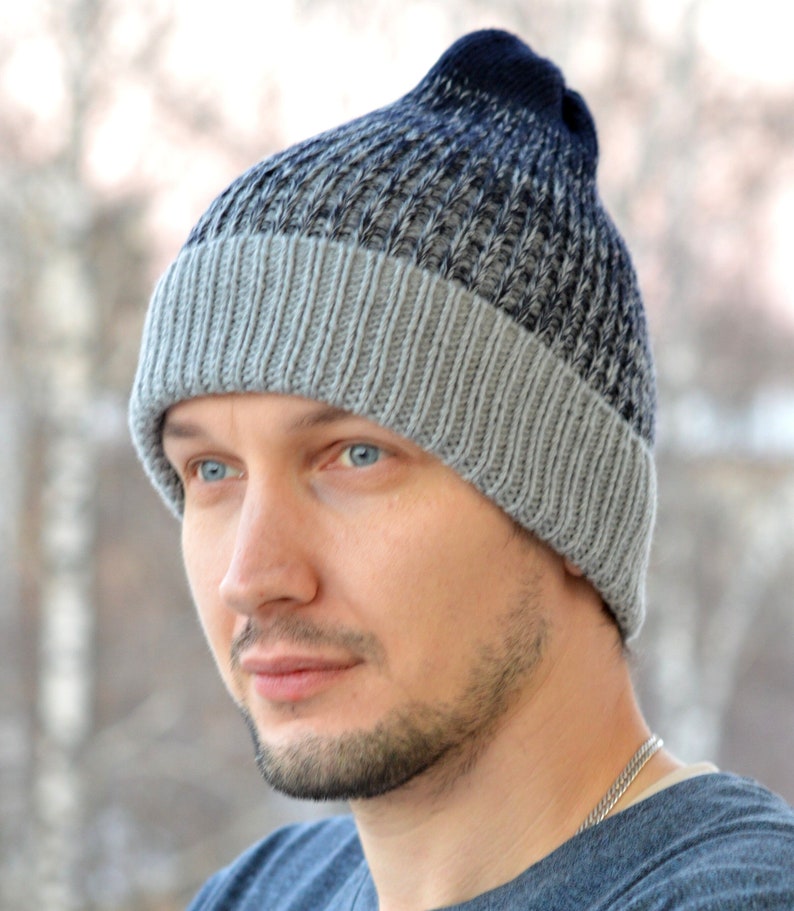 Hand Knitted Hat / Knit Hat / Men's Hat / Beanie / Woolen | Etsy