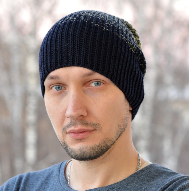 Hand Knitted Hat / Knit Hat / Men's Hat / Beanie / Woolen Etsy