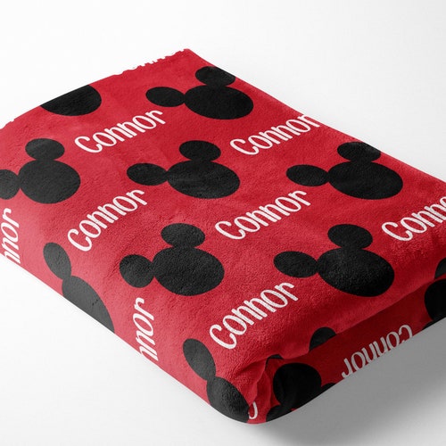 Personalized Mickey Mouse Blanket Mickey Mouse Name Blanket Etsy