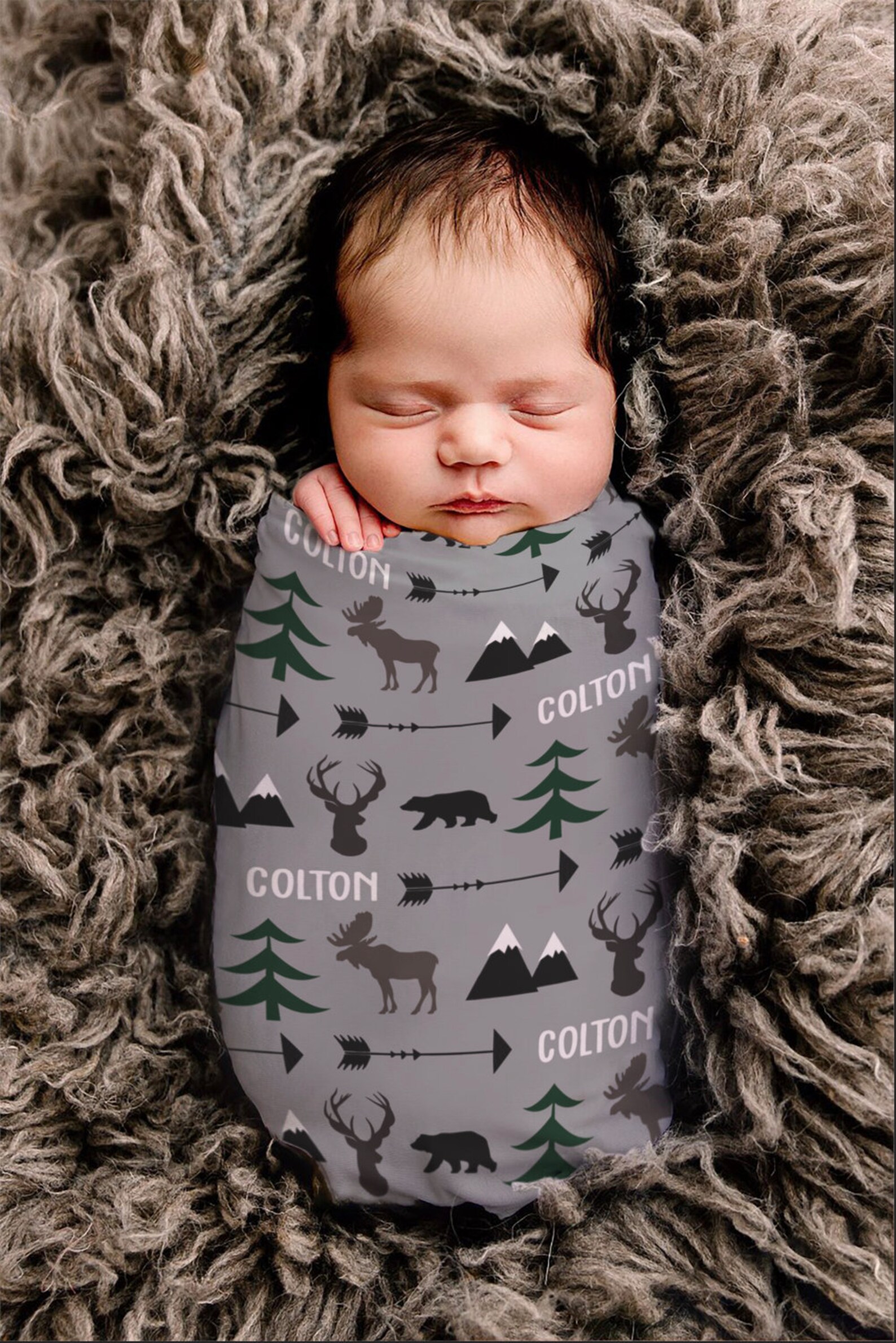 Personalized Swaddle Hunting Baby Blanket Name Blanket Deer Etsy