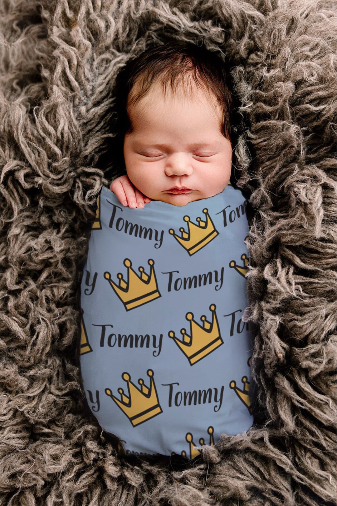 SALE Personalized Name Blanket, Personalized Crown Blanket, Prince Name